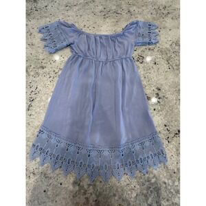 Haute Monde S Lavender Off Shoulder Lace Trim Mini Dress